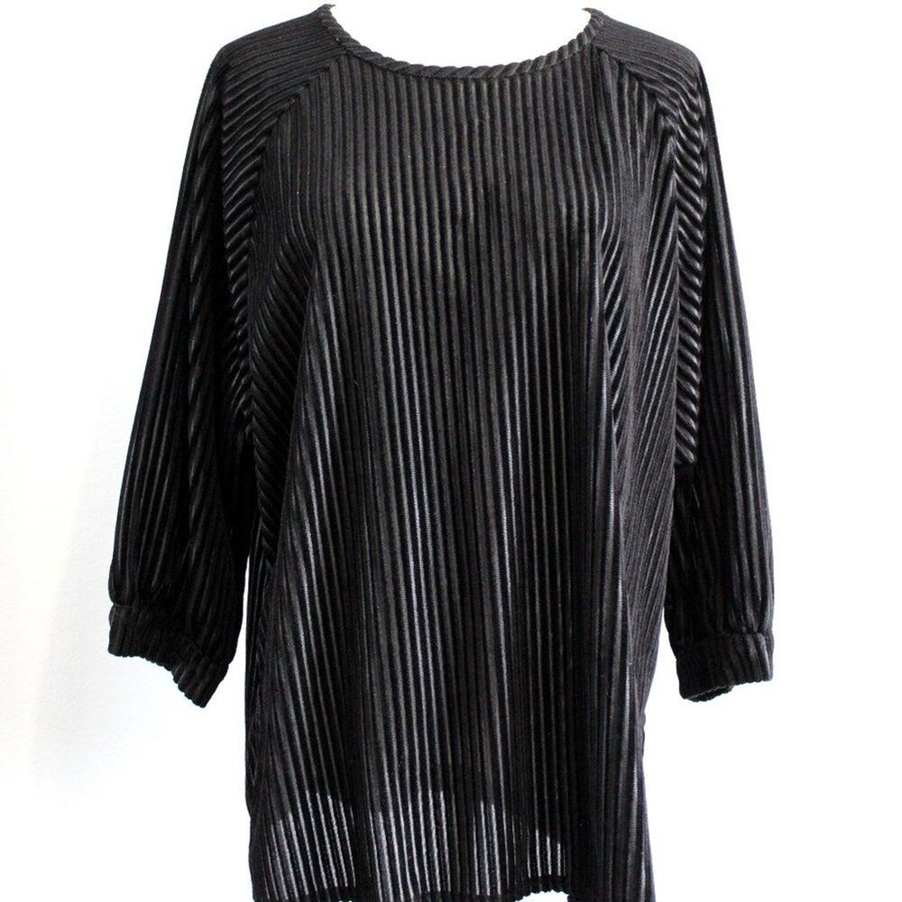 Top Notch Vintage 90s Velour Semi-Sheer Top Size Large